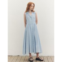 WED_Classy Wrinkle Linen Shirt Dress