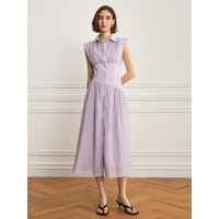 YY French Simple Shirt Dress _Purple