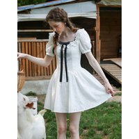 Cest_Romantic White Ribbon Dress _White