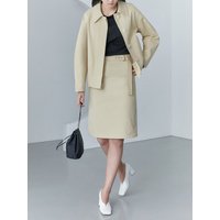 Belted A-line Skirt