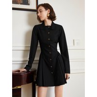 Yy_Pleated Blazer Black Dress