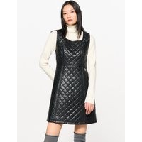 Quilted Eco-Leather Mini Dress _ Black