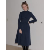 Line Point High Neck Dress