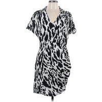 Parker Casual Dress - Wrap: White Animal Print Pattern Dresses - New - Size