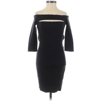 ASOS Cocktail Dress - Bodycon: Black Solid Pattern Dresses - Used - Size