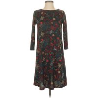 Casual Dress: Brown Print Pattern Dresses