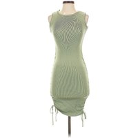 Lioness Casual Dress - Bodycon: Green Solid Pattern Dresses - Used - Size X