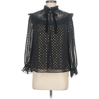 Perseverance London Sleeve Blouse: Black Tops - Size