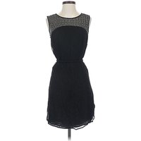 Velvet by Graham & Spencer Cocktail Dress - Shift: Black Solid Pattern Dresses - Used
