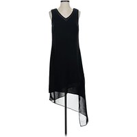 White House Black Market Cocktail Dress: Black Solid Pattern Dresses - Size