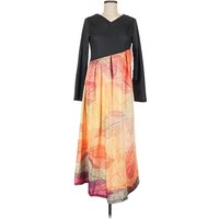 Casual Dress: Orange Graphic Pattern Dresses - Used