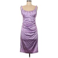 Suzi Chin for Maggy Boutique Cocktail Dress - Slip dress: Purple Dresses - Used - Size Petite