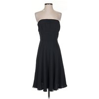 White House Black Market Cocktail Dress - Fit & Flare: Black Solid Pattern Dresses - Used - Size