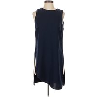 White House Black Market Casual Dress - Shift: Blue Dresses - Used - Size