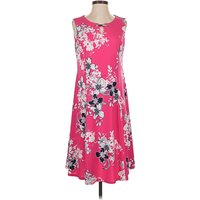 JM Collection Casual Dress - A-Line: Pink Floral Pattern Dresses - Used