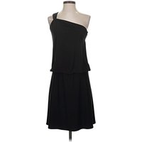 White House Black Market Cocktail Dress - DropWaist: Black Solid Pattern Dresses - Used - Size