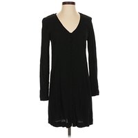 Madewell Casual Dress - Sweater Dress: Black Solid Pattern Dresses - Used - Size X
