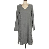 J.Jill Casual Dress - Sweater Dress: Gray CheckeredGingham Pattern Dresses - Used - Size Medium Tall