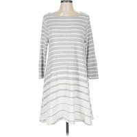 Lou & Grey Casual Dress - Sheath: Gray Stripes Pattern Dresses - Used