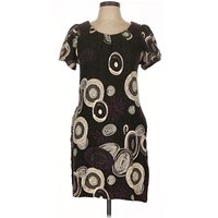 Christina Jacobs Casual Dress - Shift: Brown Paisley Pattern Dresses - Used