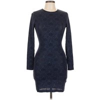 Divided by H&M Cocktail Dress - Bodycon: Blue Graphic Pattern Dresses - Used - Size