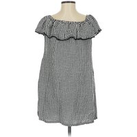 Tommy Bahama Casual Dress - Popover: Black CheckeredGingham Pattern Dresses - Used