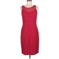 White House Black Market Cocktail Dress - Sheath: Red Dresses - Used - Size