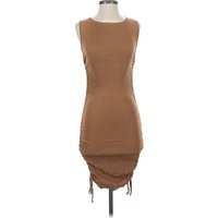 Lioness Casual Dress - Bodycon: Brown Solid Pattern Dresses - Used - Size X