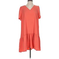 A New Day Casual Dress - DropWaist: Orange Solid Pattern Dresses - Used