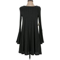Altar'd State Casual Dress - DropWaist: Black Solid Pattern Dresses - Used