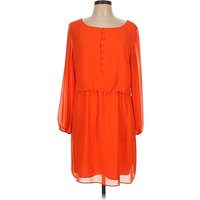 Gianni Bini Casual Dress - Popover: Orange Solid Pattern Dresses - Used