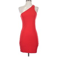Express Cocktail Dress - Bodycon: Red Solid Pattern Dresses - Used - Size X