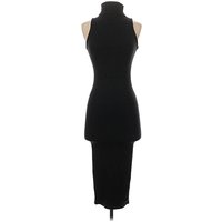 Zara Cocktail Dress - Bodycon: Black Solid Pattern Dresses - Used