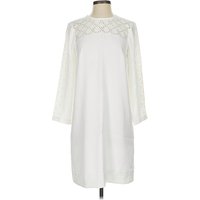 J.Crew Casual Dress - Shift: Ivory Dresses - Used - Size