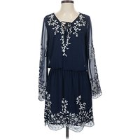 White House Black Market Casual Dress - Popover: Blue Dresses - Used - Size