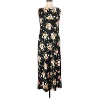 The Occasion by Old Navy Casual Dress: Black Floral Pattern Dresses - Used