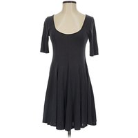 Silence and Noise Casual Dress - Fit & Flare: Black Solid Pattern Dresses - Used