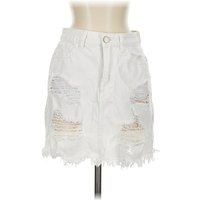 Forever Denim Skirt: White Bottoms
