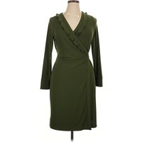 Ann Taylor Cocktail Dress - Wrap: Green Dresses - Used - Size Petite