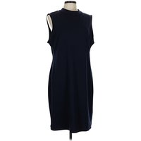 Casual Dress - Sheath: Blue Solid Pattern Dresses - Used