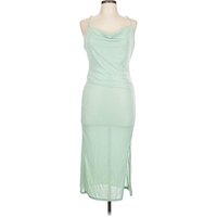 Saints Cocktail Dress - Slip dress: Green Solid Pattern Dresses - Used
