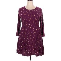 Old Navy Casual Dress - Drop Waist: Purple Hearts Pattern Dresses - Used - Size X