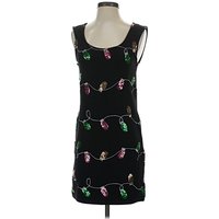 Planet Gold Cocktail Dress: Black Graphic Pattern Dresses