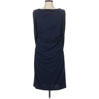 R&M Collection Cocktail Dress - Sheath: Blue Solid Pattern Dresses - New - Size