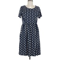 Honey & Lace Casual Dress: Blue Polka Dots Pattern Dresses - New