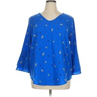 Liz Claiborne Career Sleeve Blouse: Blue Tops - Size X