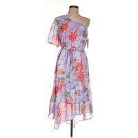 Julia Jordan Cocktail Dress: Purple Tropical Pattern Dresses - New - Size