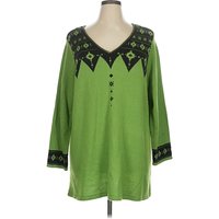 Denim Casual Dress: Green Dresses - Used - Size X