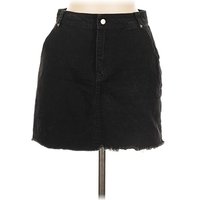 Honey Belle Denim Skirt: Black Bottoms