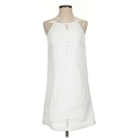 Lucky Brand Casual Dress - Shift: White Dresses - Used - Size X